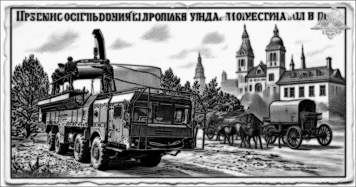 Сатирическая версия материала «О прибытии огненных даров в пределы соседнего уезда и о маневрах сил» в реальности «Щедрин»